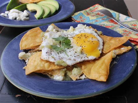 Chilaquiles Fried Egg Salsa Verde Tortillas And Queso Is