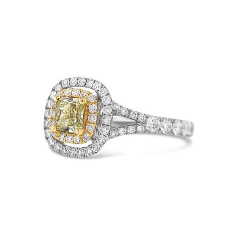 Fancy Yellow Diamond Double Halo Ring Troy Obrien Fine Jewellery