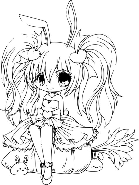 Coloriage Manga Coloriage Manga Kawaii Fille