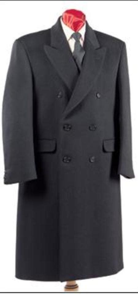 Rafael Fully Lined Double Breasted Mens Wool Blend Long Overcoat