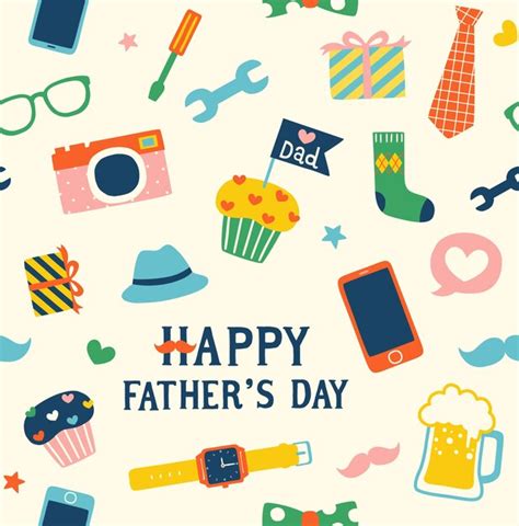 Seamless Pattern Of Fathers Day Premium Vector