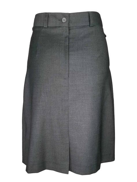 a line skirt light grey wool blend uniform edit