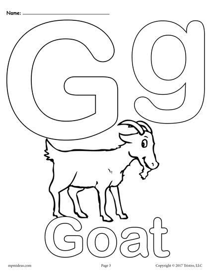 Free Letter G Alphabet Coloring Pages 3 Printable Versions