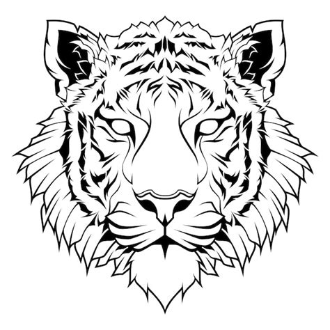 Premium Vector Tiger Head Line Art Illustration