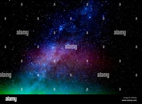 Milky Way And Aurora Borealis Iceland Stock Photo Alamy