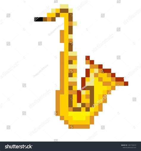 Pixel Art Saxophone One Piece Stock Vector Royalty Free 1381732019 Shutterstock