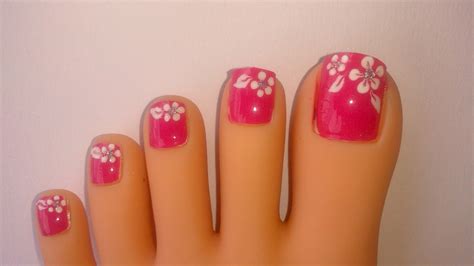 60 Pics Beautiful Hibiscus Nail Art Trends Pink Toe Nails Flower Toe