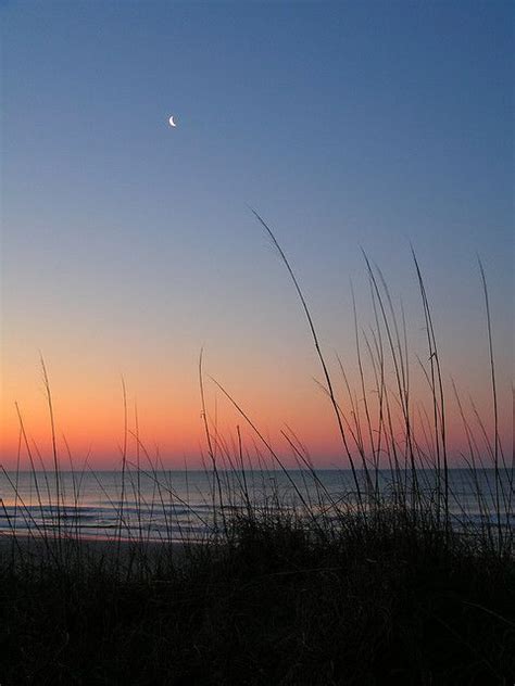 Moon At Sunrise Emerald Isle North Carolina North Carolina Beach