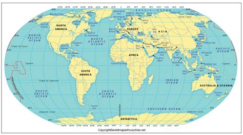 Free Printable Continents And Oceans Map Of The World Blank Labeled World Map With Countries