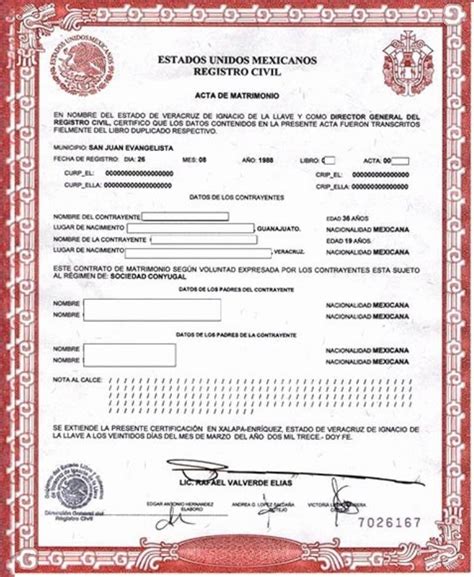Certificado De Matrimonio Para Llenar Venetian