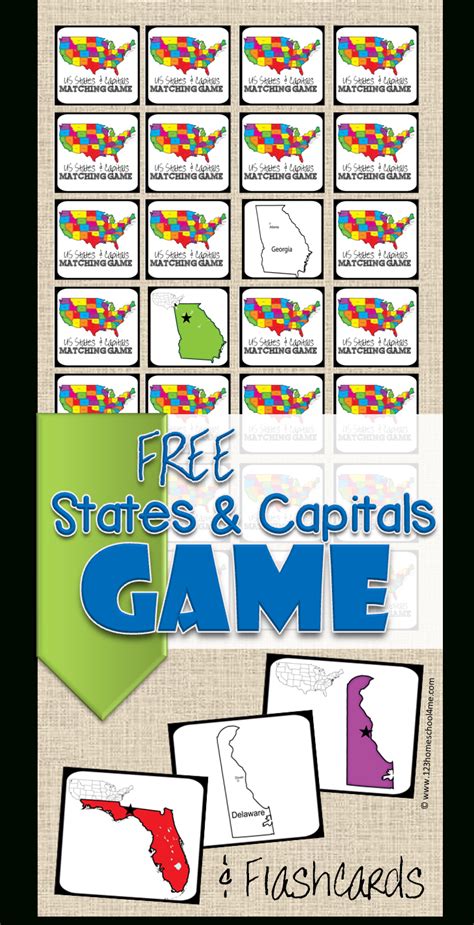 Free State Capitals Game 123 Homeschool 4 Me Free Printable