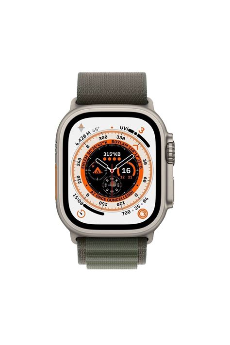 Apple Watch Ultra 49mm Gpscellular Titanyum Kasa Ve Yeşil Alpine Loop