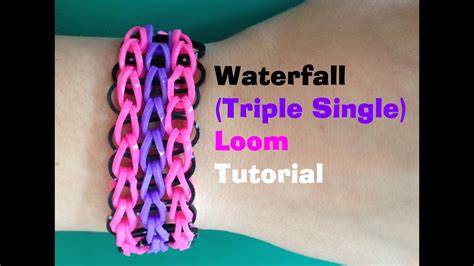 Waterfall Triple Single Loom Bracelet Tutorial Rainbow Loom L