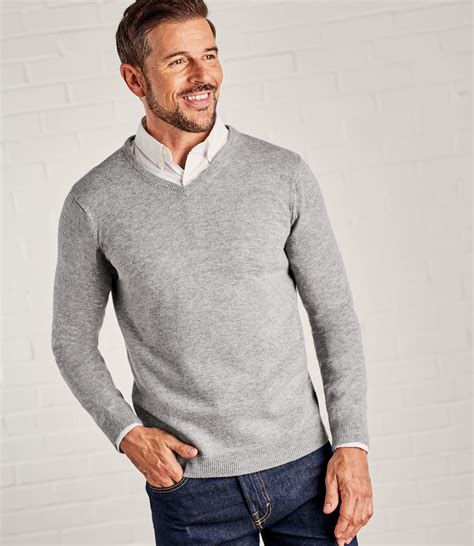 Mens V Neck Knitted Jumpers Woolovers