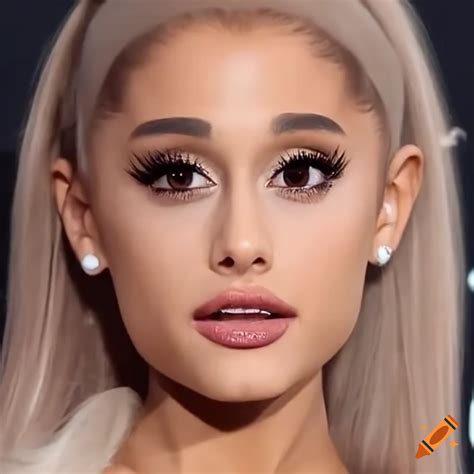 portrait of ariana grande with blonde hair