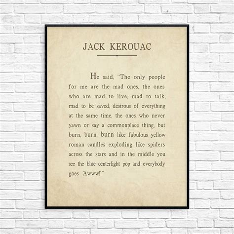 Jack Kerouac Quote Ready To Frame Art Print From The Book On Etsy