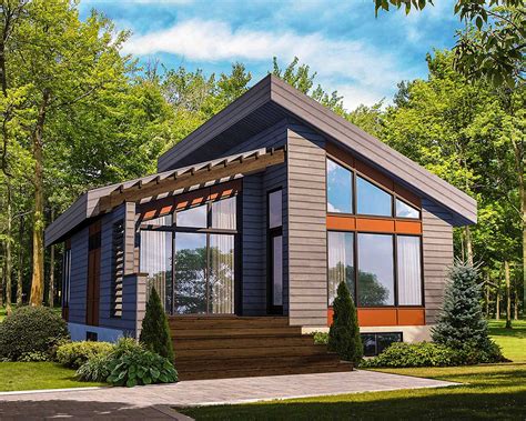 Lakefront house plans, floor plans, & designs. Contemporary Vacation Getaway - 80774PM | Architectural ...