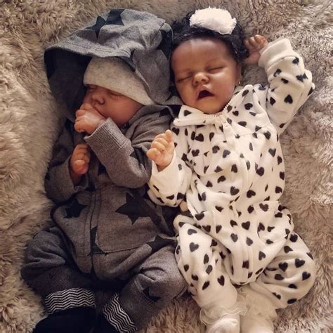 Schwarzes 12 Lebensecht Afroamerikanerin Reborn Zwillinge Baby Junge
