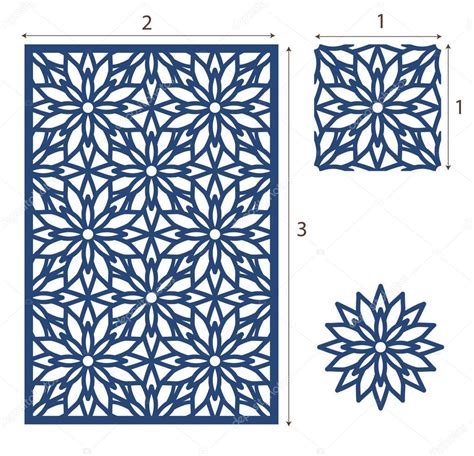 Vector Laser Cut Panel The Seamless Eastern Design Pattern For — Stock