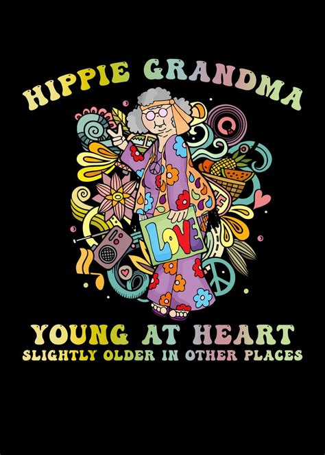 Hippie Grandma Poster Picture Metal Print Paint By Schmugo Displate