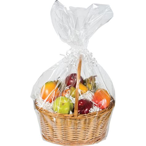 24 X 25 Clear Cello Basket Bag Largepack Of 12