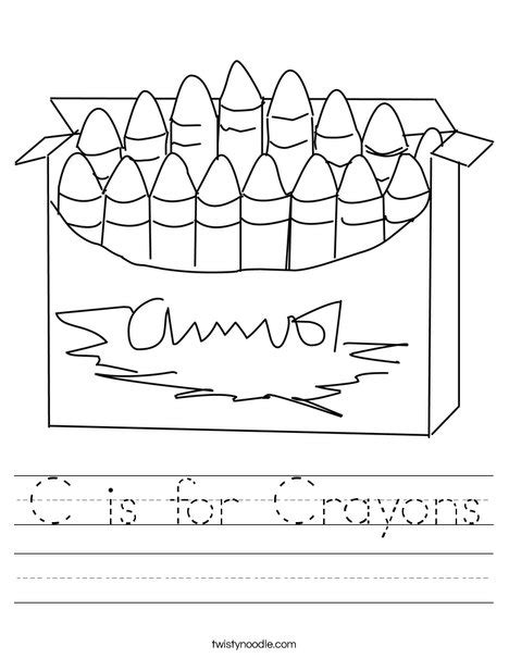 C Is For Crayons Worksheet Twisty Noodle