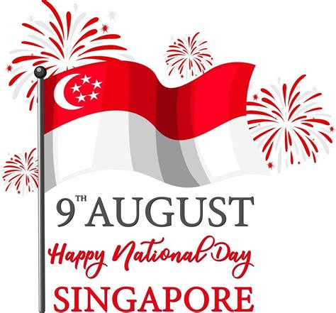 Singapore National Day Banner With Singapore Flag 2970574 Vector Art At