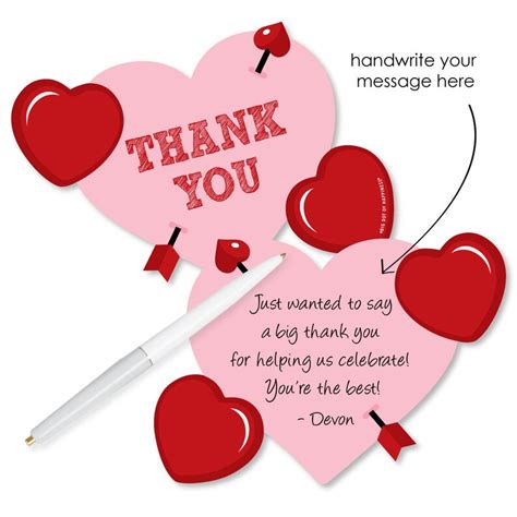 Conversation Hearts Shaped Thank You Cards Valentines Etsy Uk