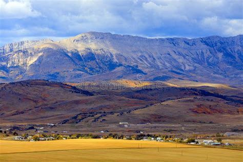 Canadian Rockies Landscape Lundbreck Alberta Canada Stock Photo Image