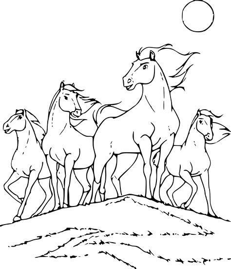 Coloriage cheval sauvage à imprimer