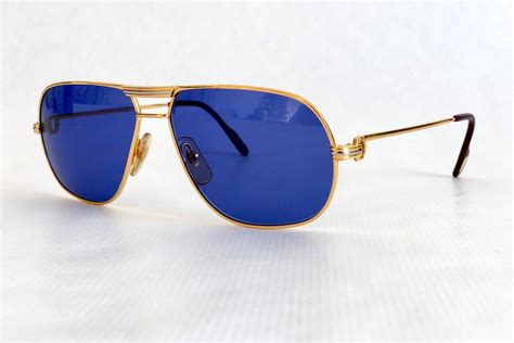 Cartier Tank First Edition 1988 Vintage Sunglasses 18k Gold Plated Including Leather Softcase