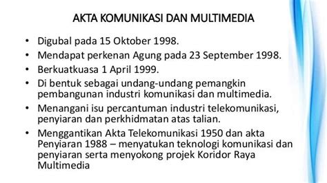 Akta Komunikasi Dan Multimedia 1998