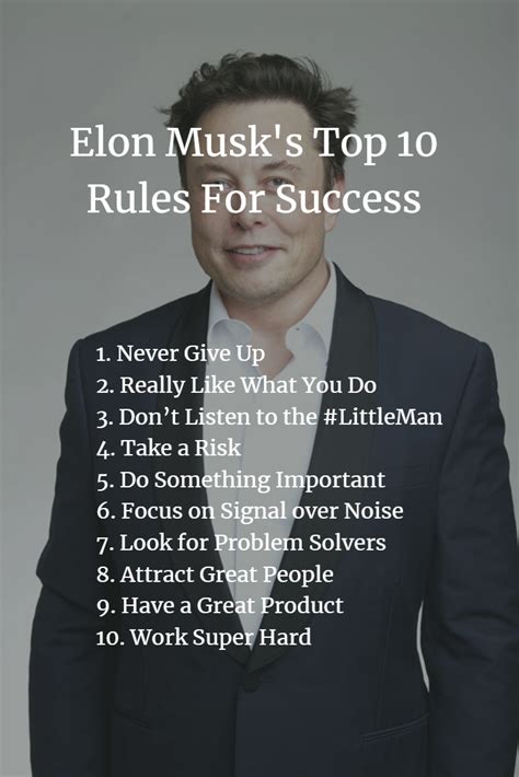 Elon Musk Top 10 Rules For Success Famous Quotes About Success Best