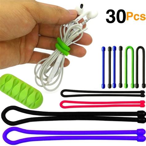 Pack Of 30 Reusable Cable Ties Rubber Garden Plant Ties Home Organizers