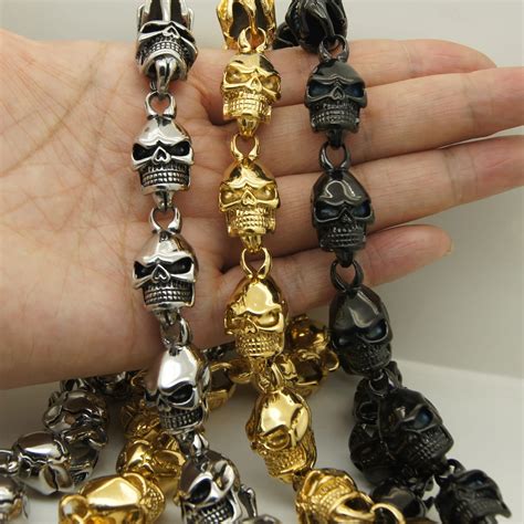 Cool Skull Link Menboy 316l Stainless Steel Chain Necklaces And Pendants