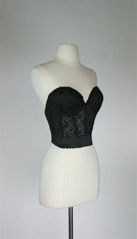 1960s Long Line Bra Padded Merry Widow Low Back Lace Etsy Merry