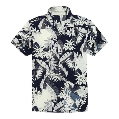 Men S Hawaiian Shirt Aloha Shirt Xl Summer Day Leaves And Flowers In