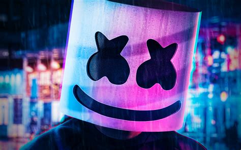 Download Wallpapers 4k Dj Marshmello Nightscapes Christopher