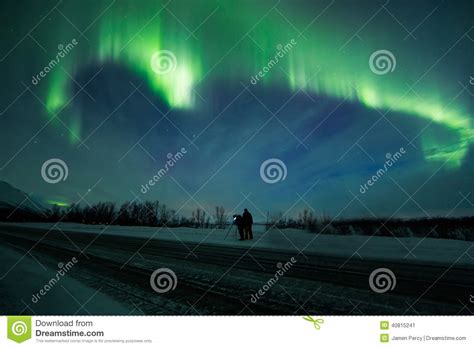 Aurora Borealis Over Scandinavia Stock Image Image Of
