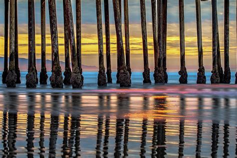 West Coast Pier Colorful Sunset Pismo Beach California Photograph By