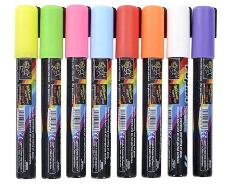 Flashingboards Liquid Chalk Fluorescent Neon Marker Pen 8 Color Pack