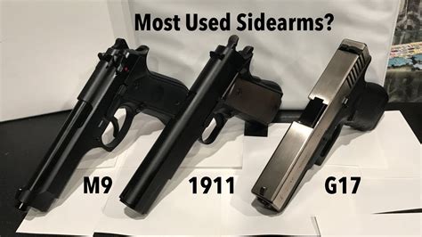 Top 3 Popular Sidearms For Airsoft Glock 17 M9 1911 Youtube