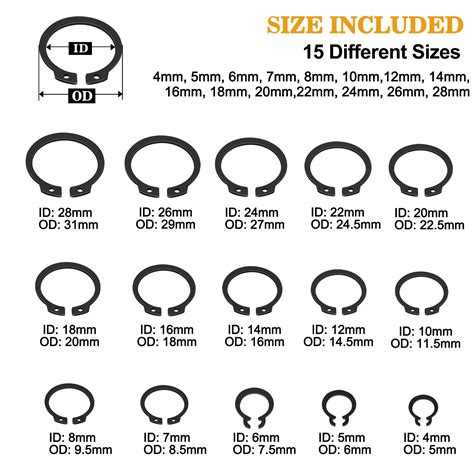Snap Ring Sizes