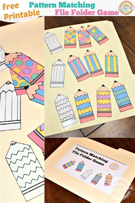 Pattern Matching Free Printable File Folder Game For Preschoolers