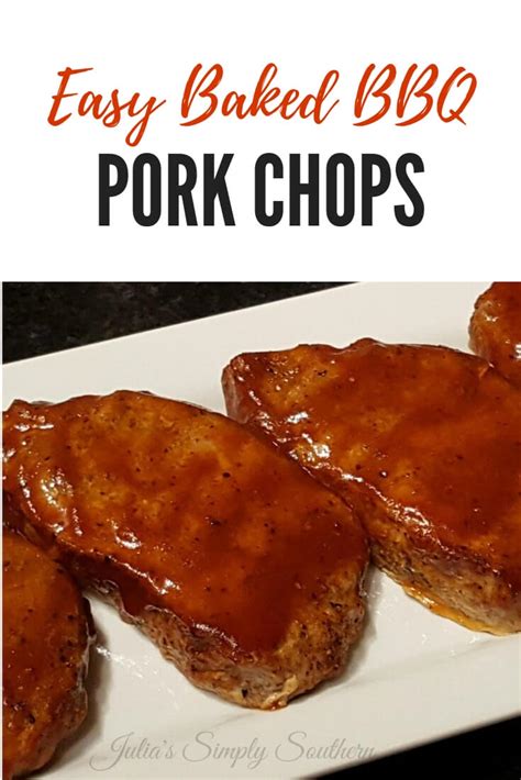 Then about 15 minutes before you are ready to eat, unwrap the ribs (leave them sitting on the tinfoil) and use a pastry brush to either coat them in bbq sauce or baste them with the juices from. Oven Baked BBQ Pork Chops - Julias Simply Southern