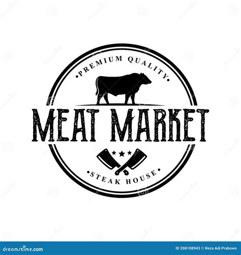 Vintage Cattle And Beef Logo Design Inspiration Simple Stock Vector