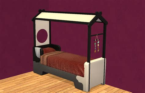 Theninthwavesims The Sims 2 The Sims 4 Eco Living Single Canopy Bed For