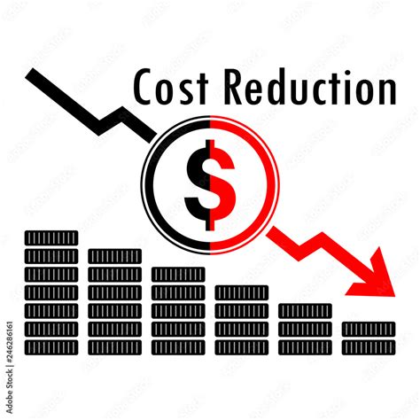 Vector Illustration Of Business Cost Reduction Cost Saving Concept