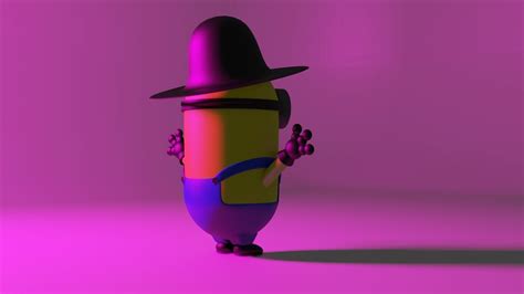 3d Model Minion With Hat Vr Ar Low Poly Cgtrader