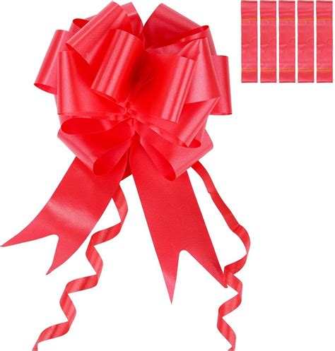 Hicarer 6 Pack Large Pull Bows Ribbon Pull String Bows For Wedding Car